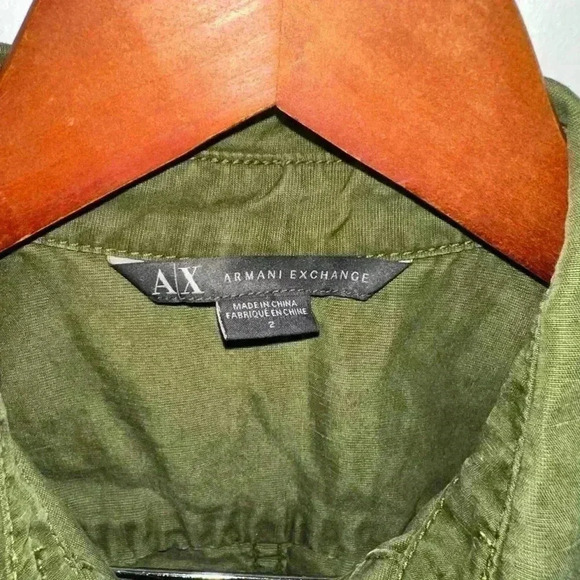 Armani Exchange Green Button Down Dress Size 2 - Picture 2 of 15